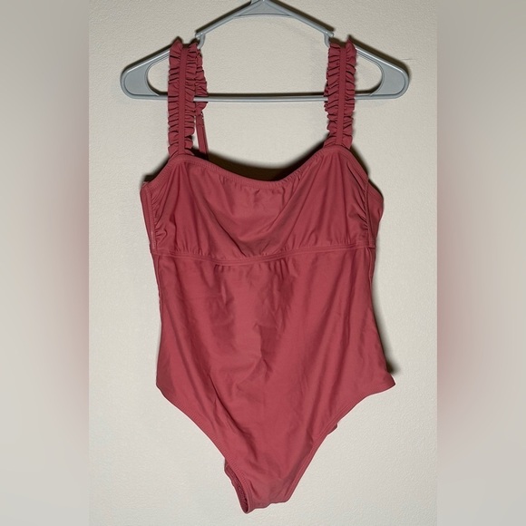 Kona Sol Other - Kona Sol ruffle rose pink one piece bathing suit size large